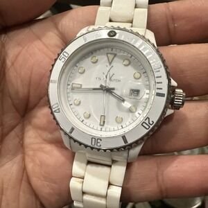 Working Toy Watch Paradox White/silver 41mm W/ Date Unisex Watch Fit 6in Rare NB